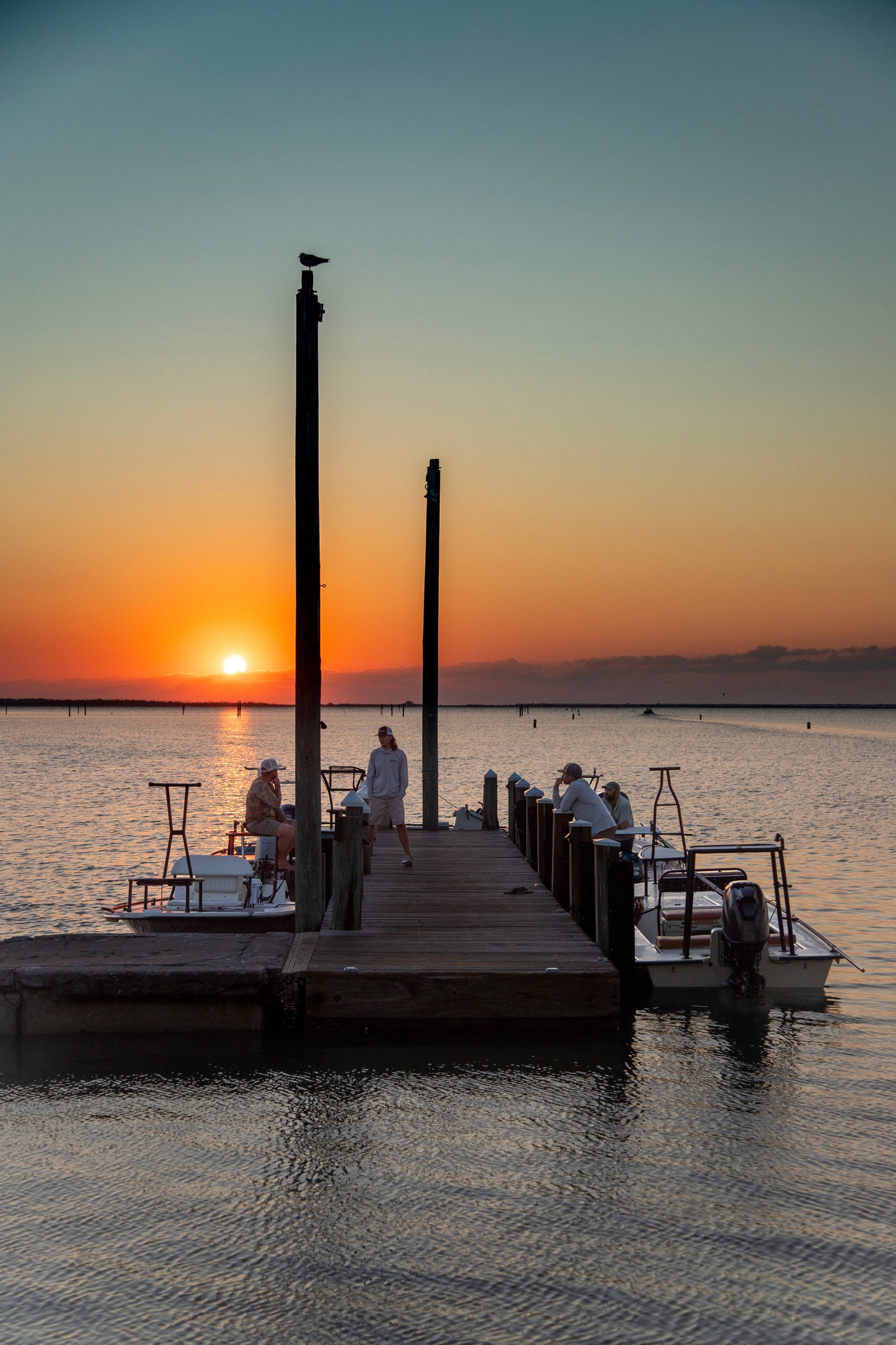 Skiffs at the dock at first light